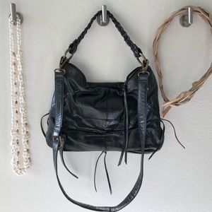 Convertible Black leather bag